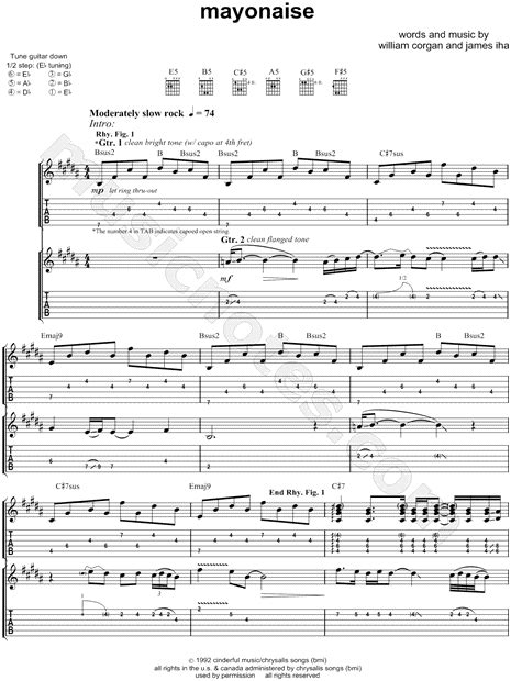 MAYONAISE TAB by The Smashing Pumpkins @ Ultimate .